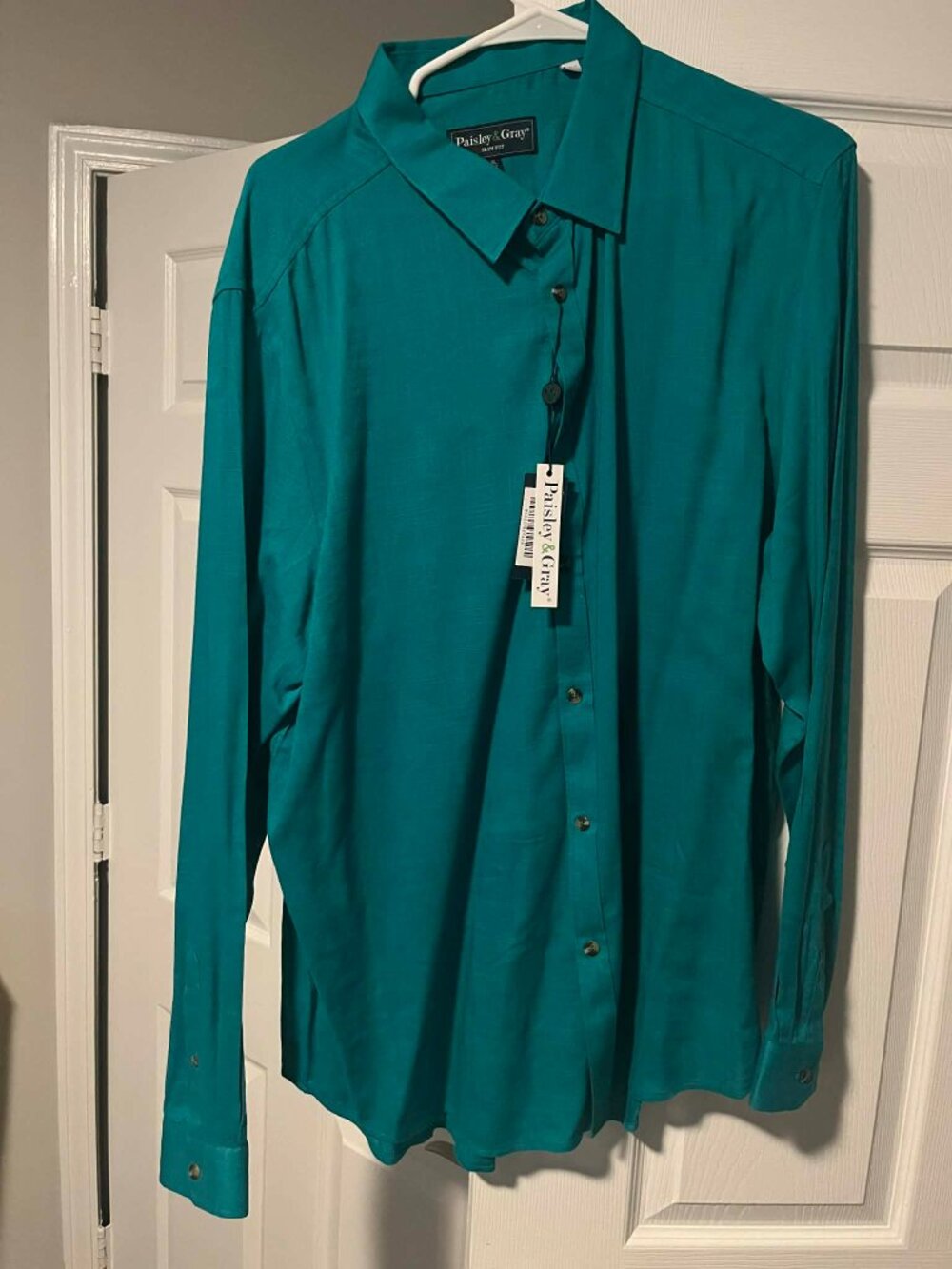 Green Cabo Linen Blend Paisley and Gray shirt XL NWT